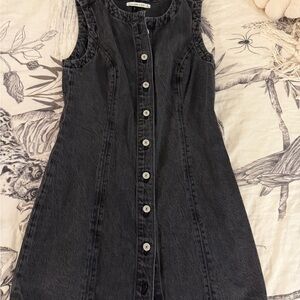 Abercrombie & Fitch Black Button-Down Dress
